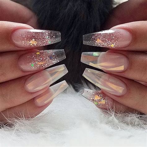 coffin chanel acrylic nails|clear coffin nail designs.